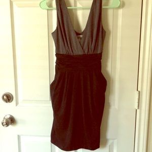 NWT Black and grey fitted dress with pockets